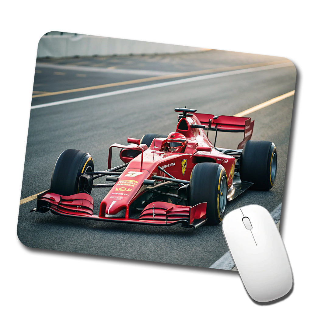 Red Racing Sports Car Low Profile Mouse Pad Mat