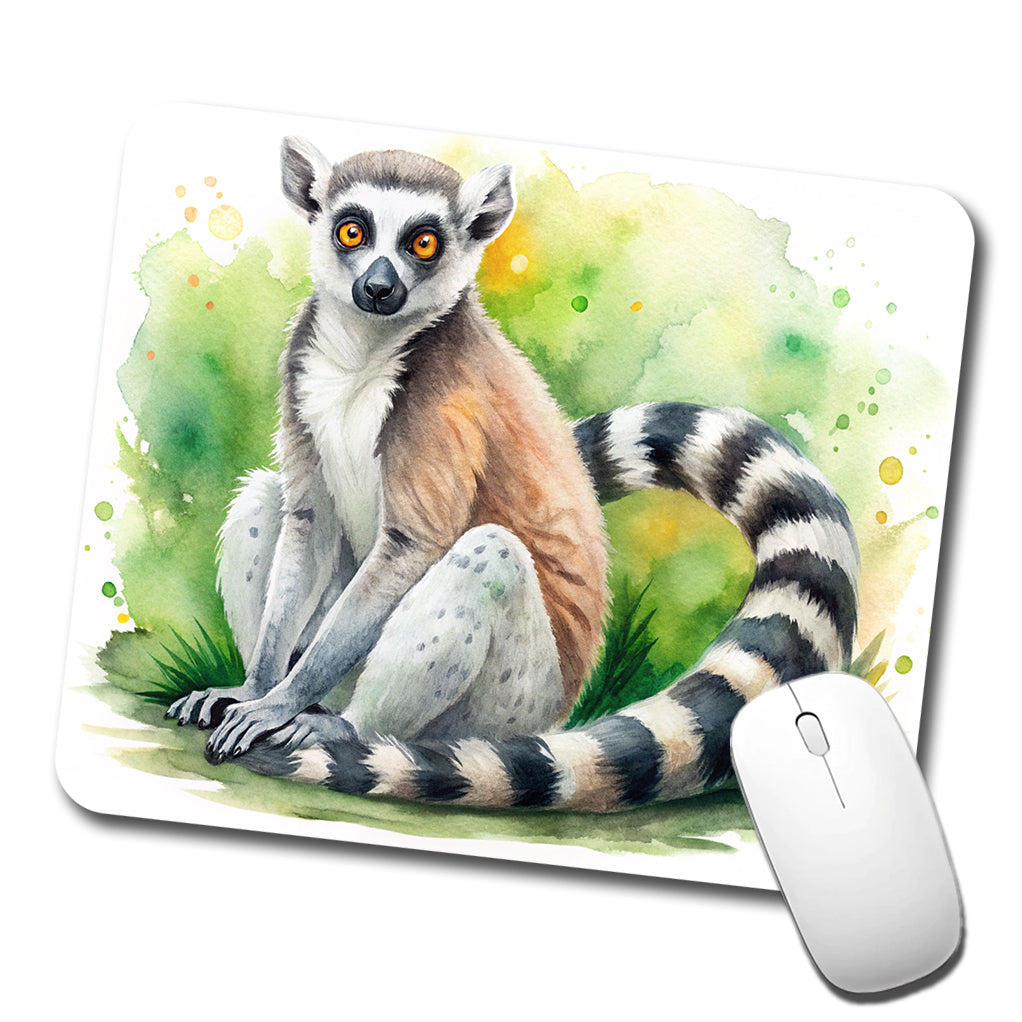 Ring-Tailed Lemur Watercolor Low Profile Mouse Pad Mat
