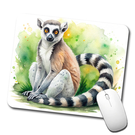Ring-Tailed Lemur Watercolor Low Profile Mouse Pad Mat