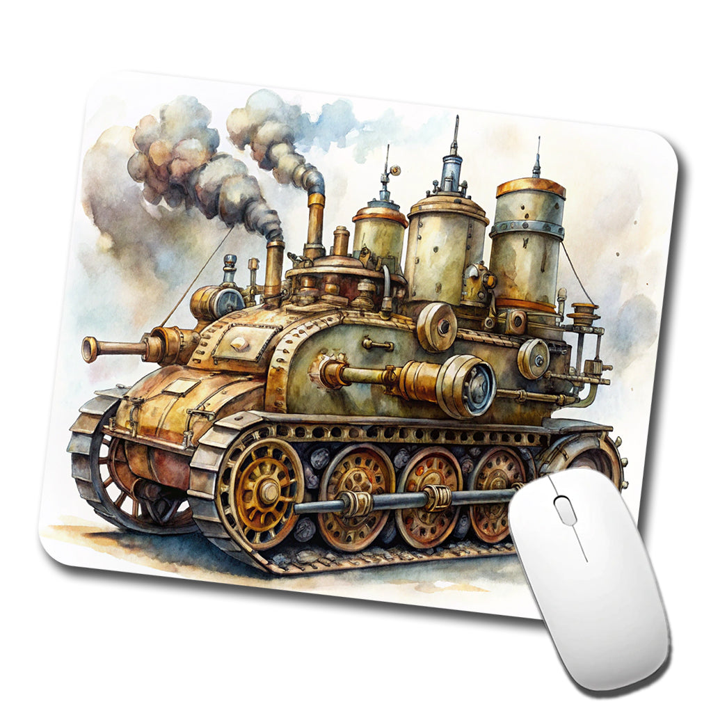 Steampunk Steam Engine Tank Fantasy Sci-fi Low Profile Mouse Pad Mat