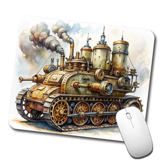 Steampunk Steam Engine Tank Fantasy Sci-fi Low Profile Mouse Pad Mat