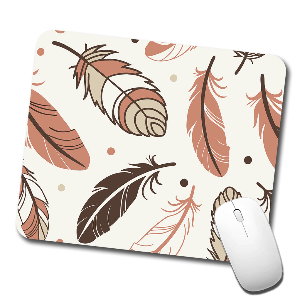 Boho Feathers Low Profile Mouse Pad Mat
