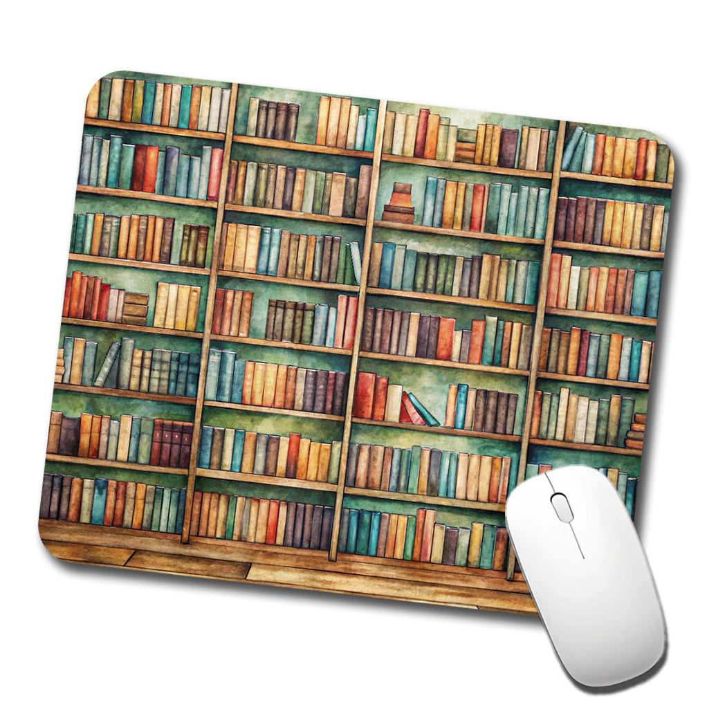 Bookshelves Library Reading Reader Books Low Profile Mouse Pad Mat