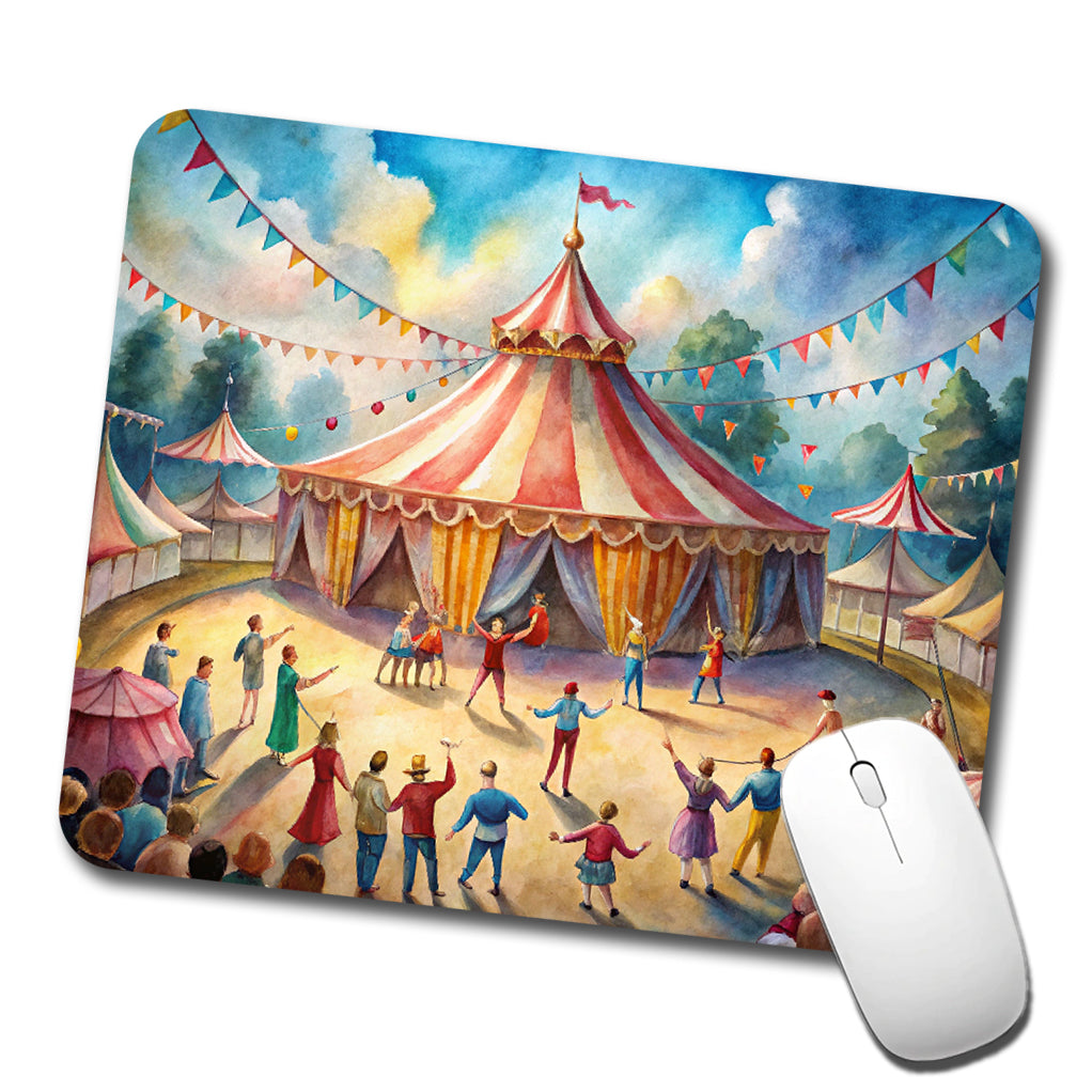 Circus Big Top Excitement Low Profile Mouse Pad Mat