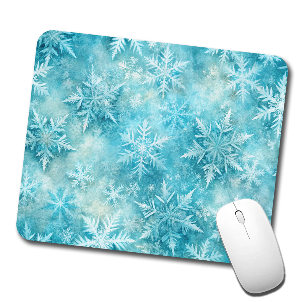 Ice Crystals Snowflakes Winter Low Profile Mouse Pad Mat