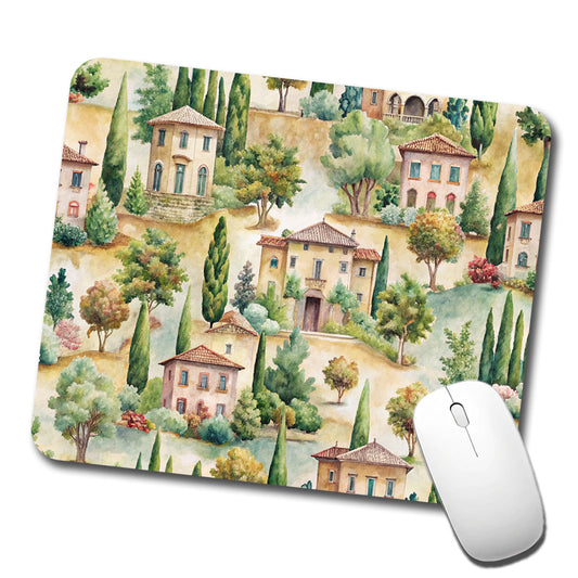 Italian Villa Hillside Town Italy Low Profile Mouse Pad Mat