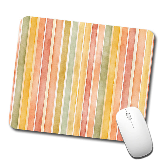 Striped Tonal 70s Wallpaper Low Profile Mouse Pad Mat