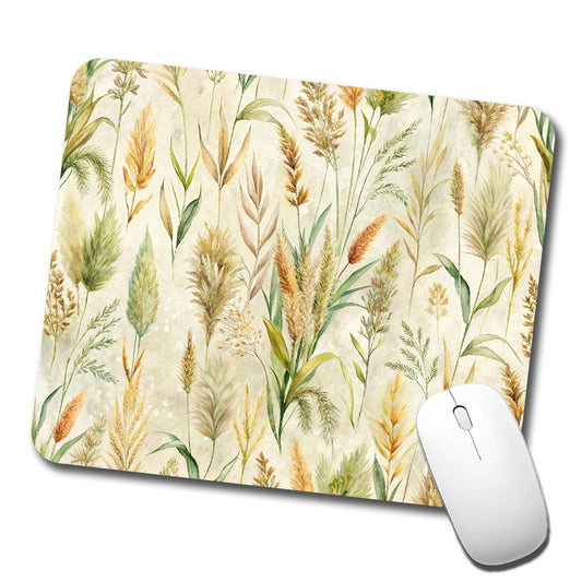 Wild Grasses Background Low Profile Mouse Pad Mat