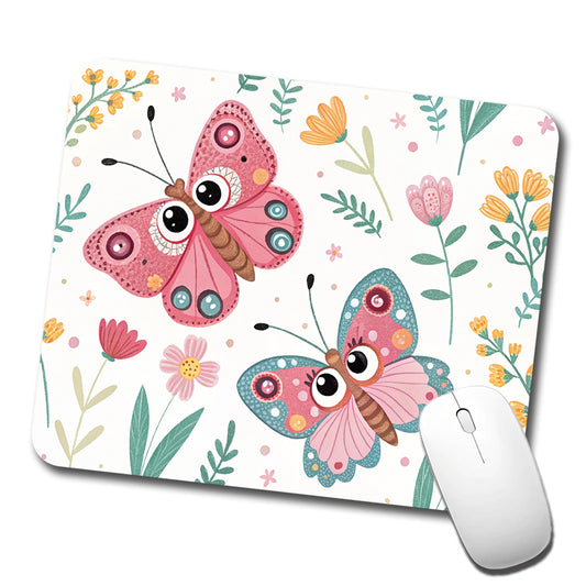 Adorable Butterflies Low Profile Mouse Pad Mat