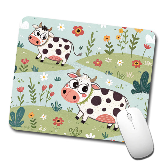 Adorable Dairy Cows Low Profile Mouse Pad Mat