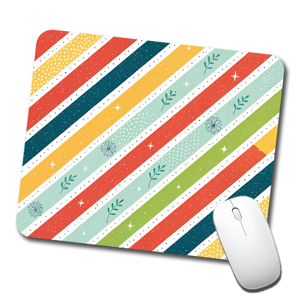 Cute Diagonal Stripes Low Profile Mouse Pad Mat