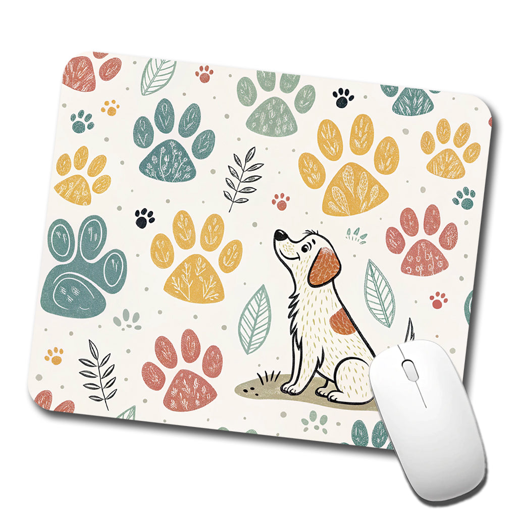 Dog Paw Prints Adorable Low Profile Mouse Pad Mat
