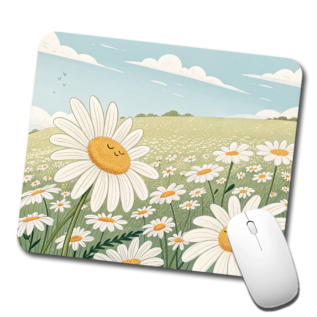 Field Of Daisies Daisy Flowers Low Profile Mouse Pad Mat