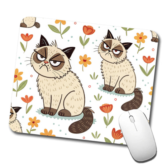 Grumpy Persian Cat Low Profile Mouse Pad Mat