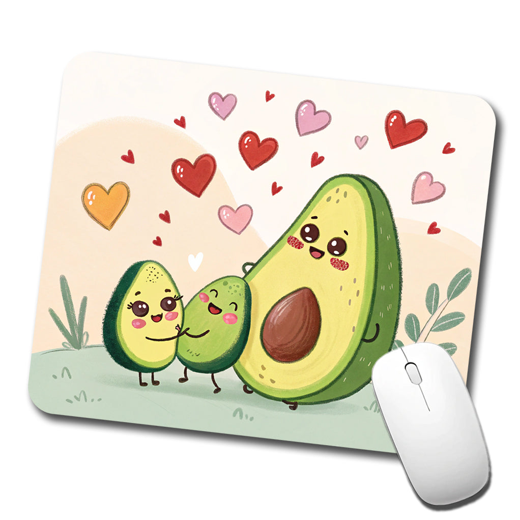 Kawaii Avocadoes And Hearts Low Profile Mouse Pad Mat