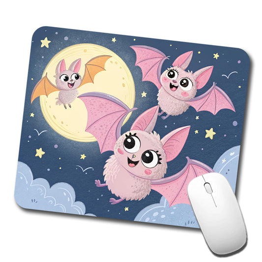 Kawaii Bats Low Profile Mouse Pad Mat