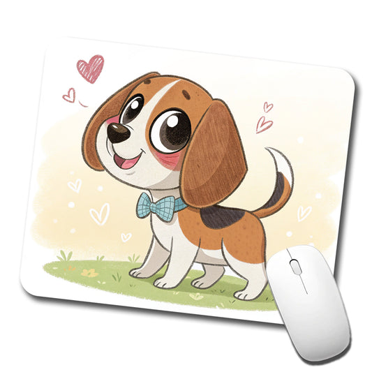 Kawaii Beagle Dog Low Profile Mouse Pad Mat