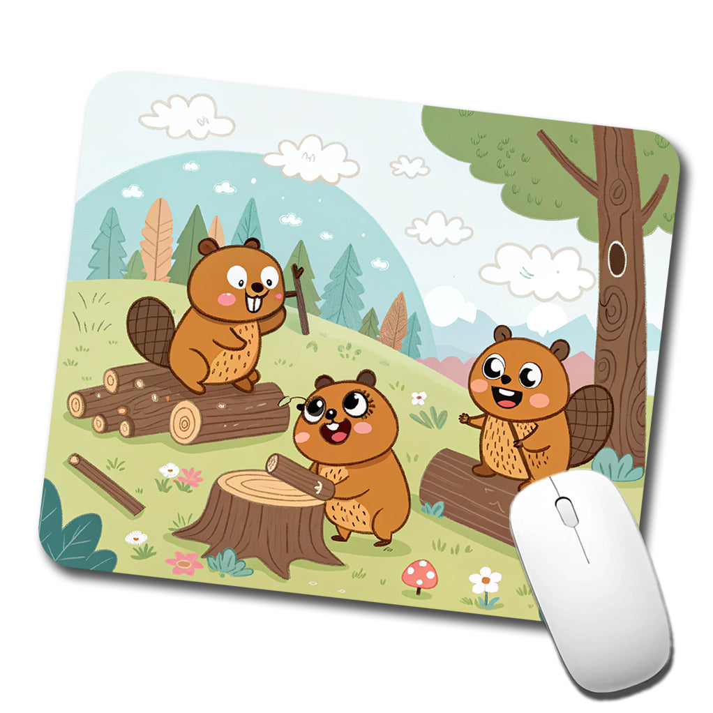Kawaii Beavers Low Profile Mouse Pad Mat