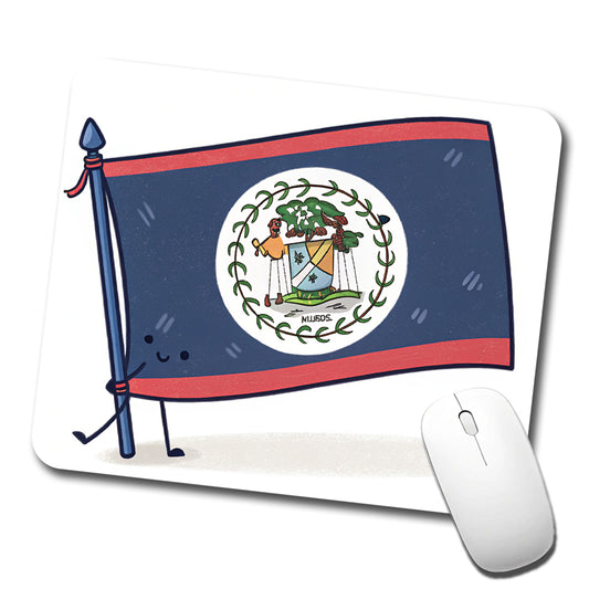 Kawaii Belize Flag Low Profile Mouse Pad Mat
