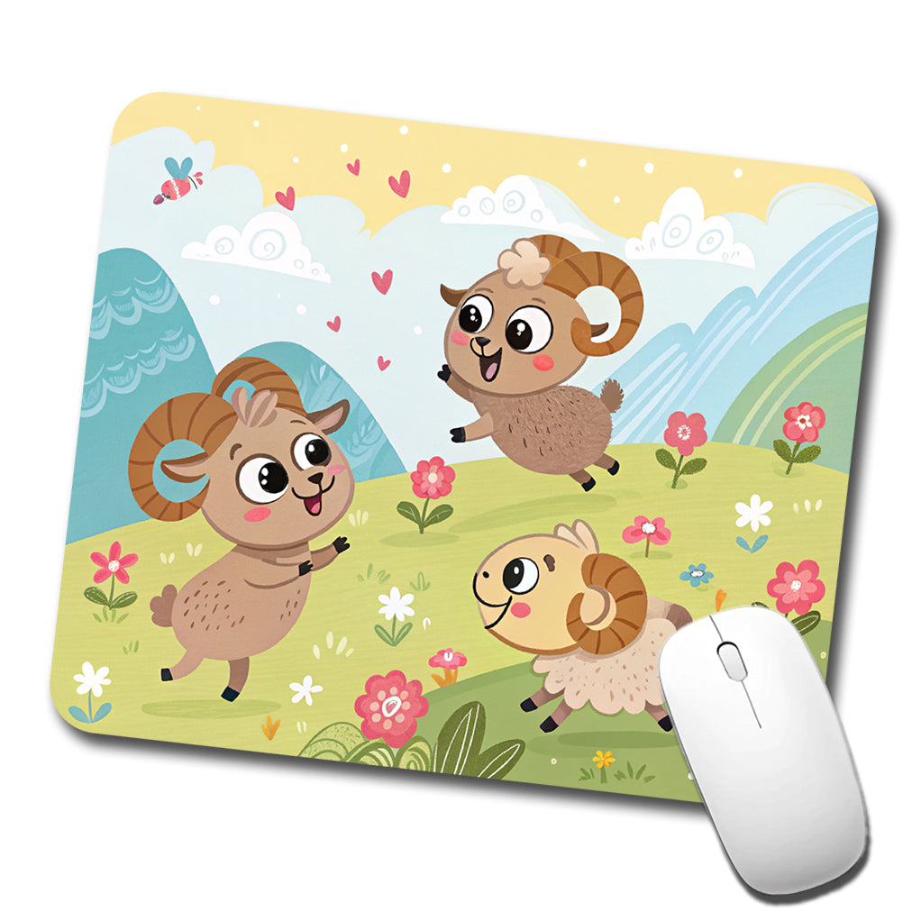 Kawaii Bighorn Sheep Low Profile Mouse Pad Mat