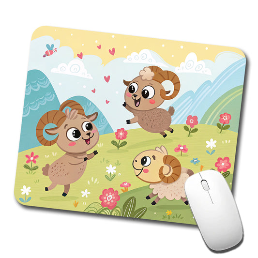 Kawaii Bighorn Sheep Low Profile Mouse Pad Mat
