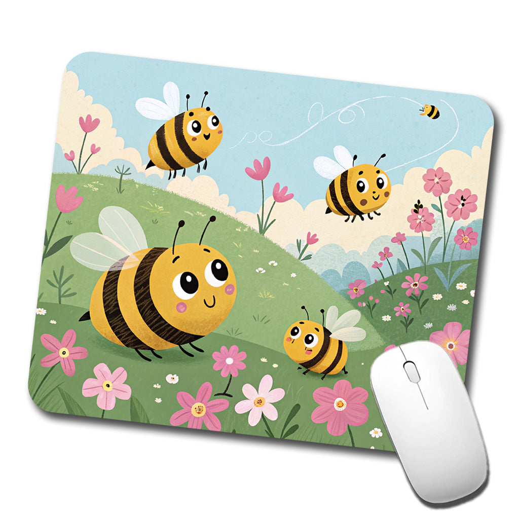 Kawaii Bumble Bees Low Profile Mouse Pad Mat