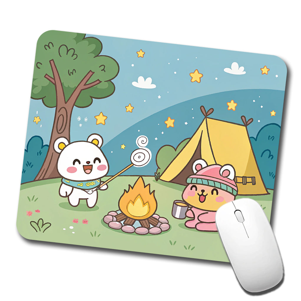Kawaii Camping Campfire Tent Low Profile Mouse Pad Mat