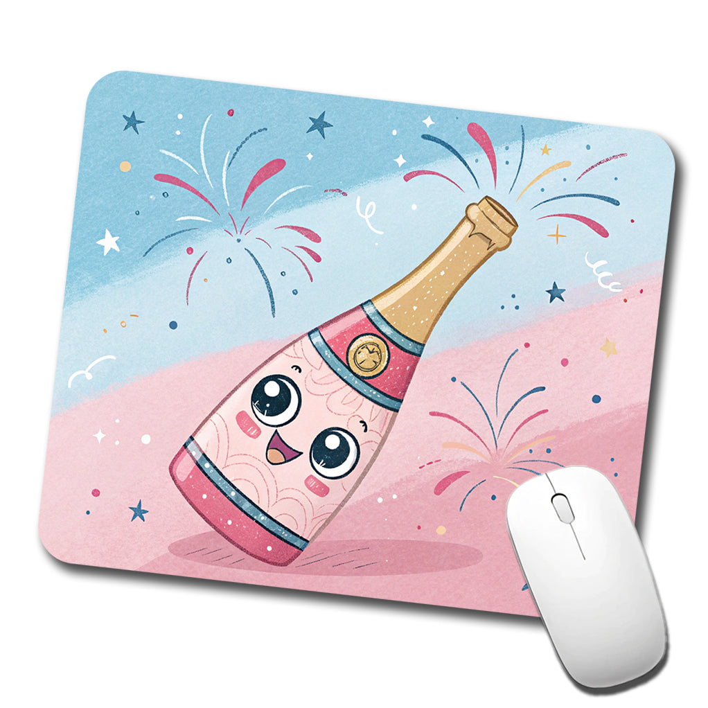 Kawaii Champagne Celebrate Low Profile Mouse Pad Mat
