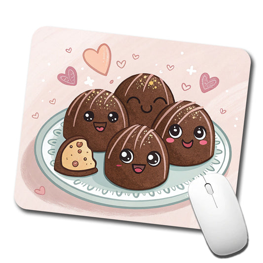 Kawaii Chocolate Truffles Low Profile Mouse Pad Mat