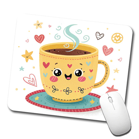 Kawaii Coffee Cup Low Profile Mouse Pad Mat