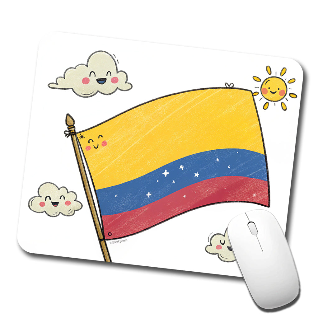 Kawaii Colombia Flag Low Profile Mouse Pad Mat