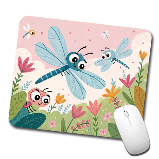 Kawaii Dragonflies Low Profile Mouse Pad Mat