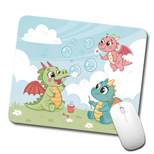 Kawaii Dragons Cute Low Profile Mouse Pad Mat
