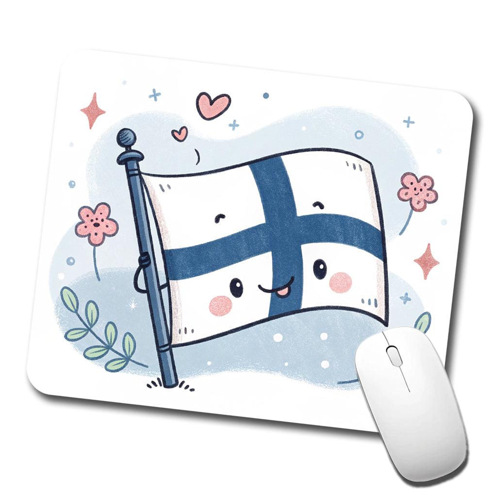 Kawaii Finland Flag Low Profile Mouse Pad Mat