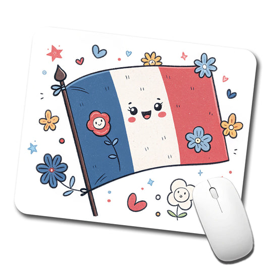 Kawaii France Flag Low Profile Mouse Pad Mat