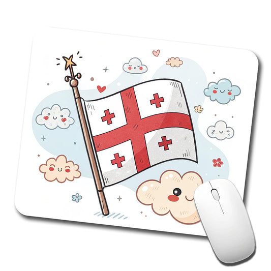 Kawaii Georgia Flag Low Profile Mouse Pad Mat