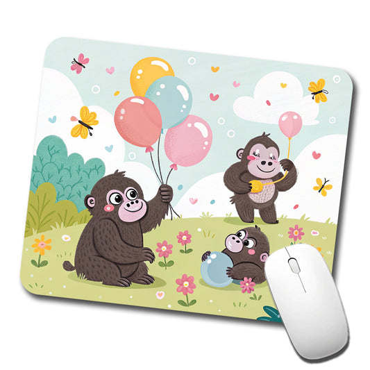 Kawaii Gorillas Low Profile Mouse Pad Mat