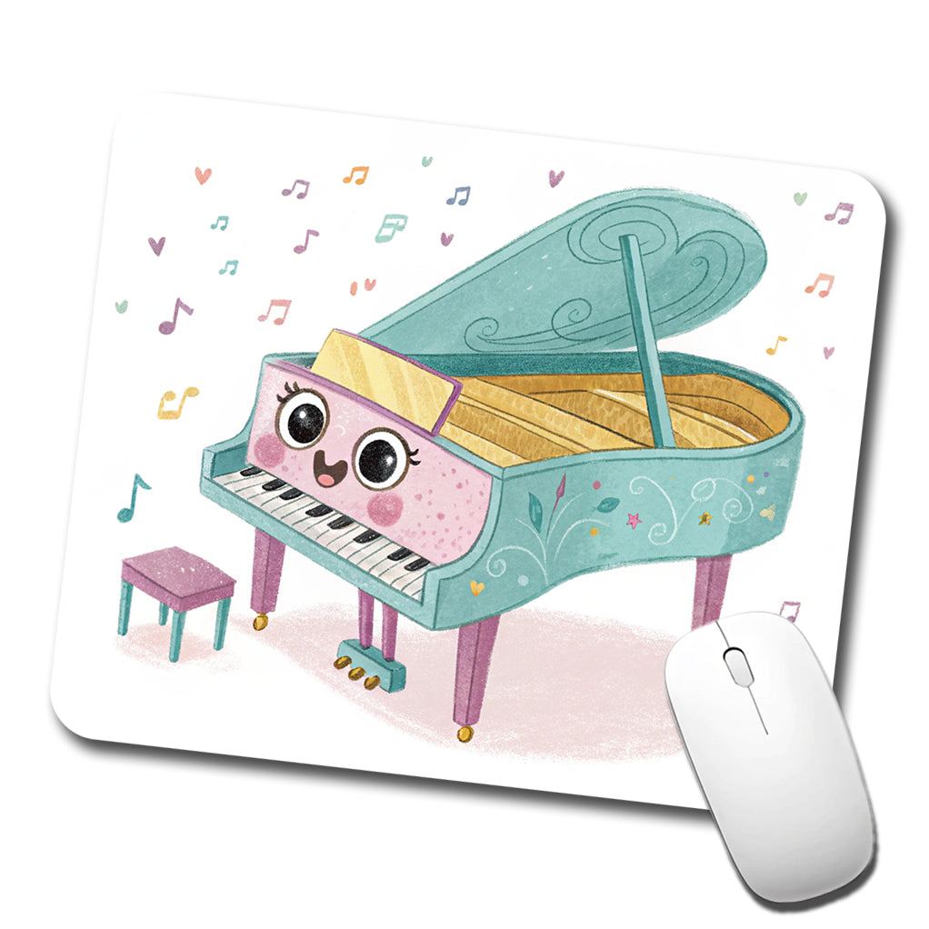 Kawaii Grand Piano Music Low Profile Mouse Pad Mat