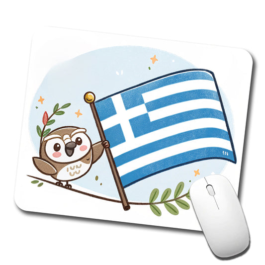 Kawaii Greece Flag Low Profile Mouse Pad Mat