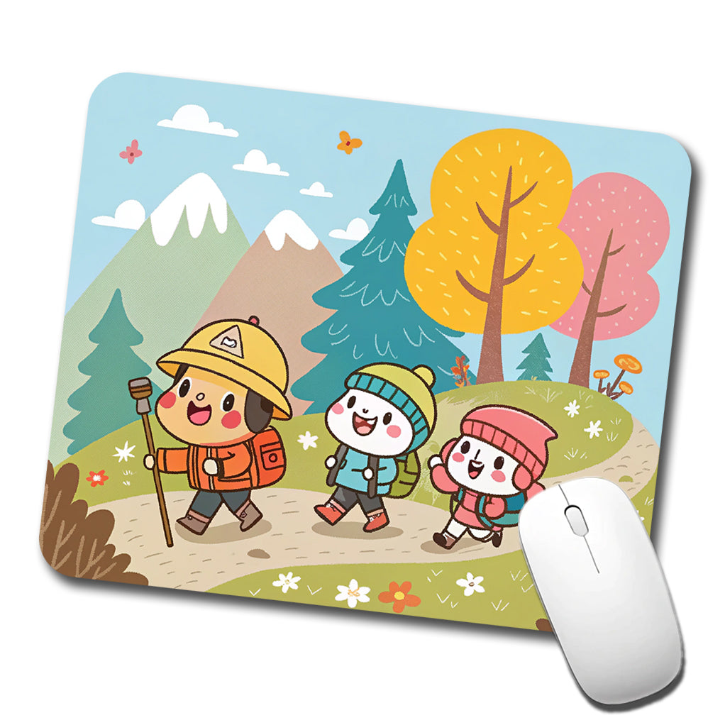 Kawaii Hiking Hikers Low Profile Mouse Pad Mat