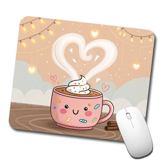 Kawaii Hot Cocoa Chocolate Low Profile Mouse Pad Mat