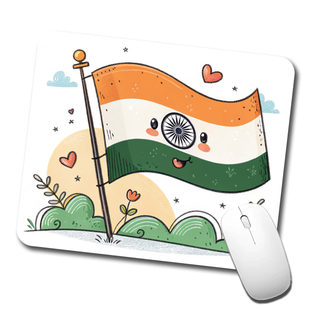 Kawaii India Flag Low Profile Mouse Pad Mat