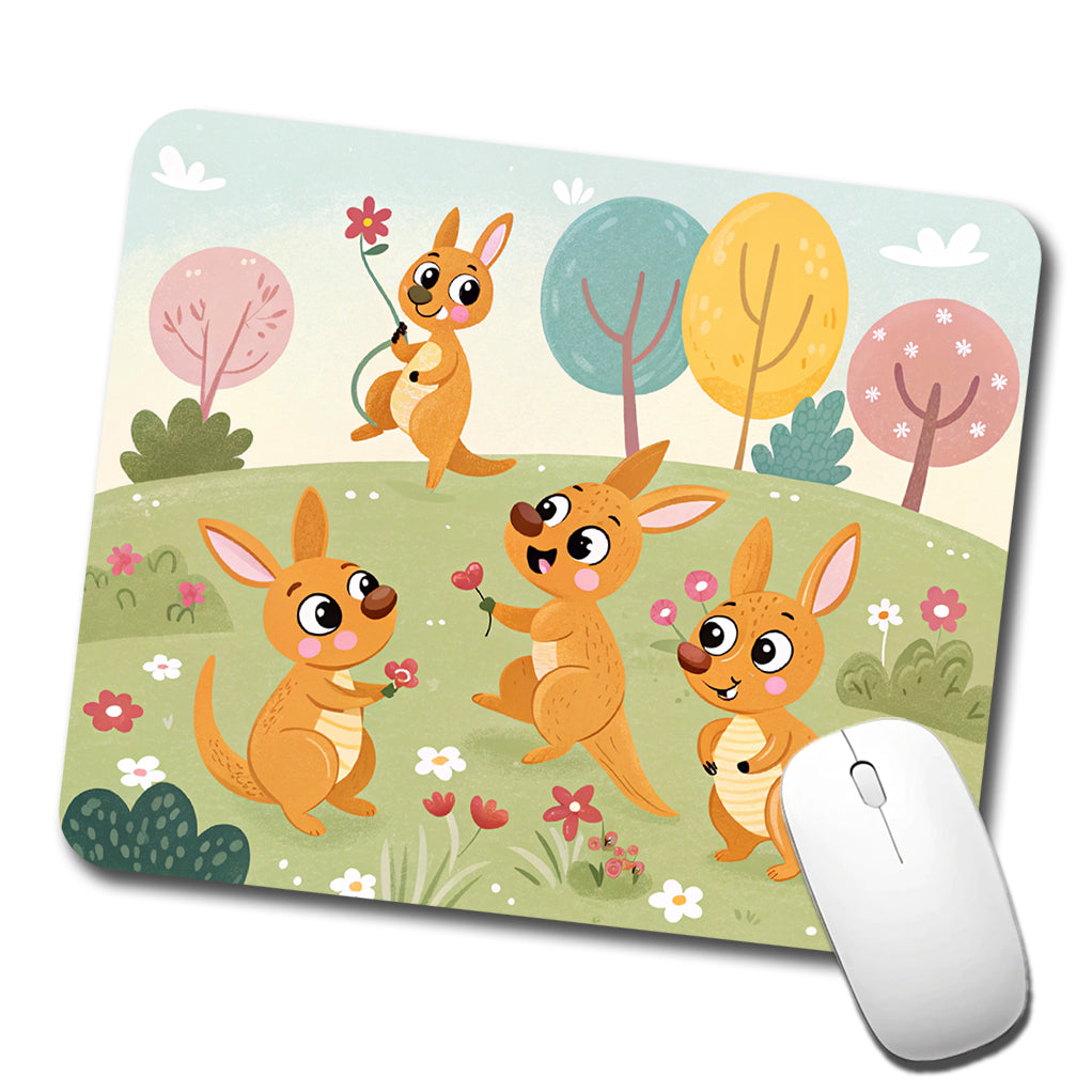 Kawaii Kangaroos Low Profile Mouse Pad Mat