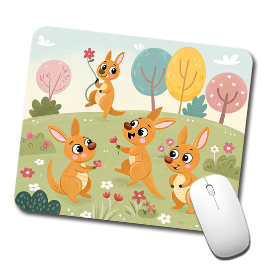 Kawaii Kangaroos Low Profile Mouse Pad Mat