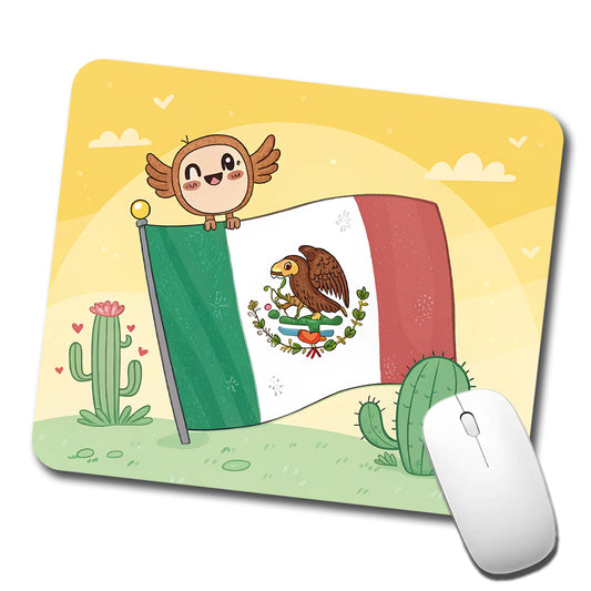 Kawaii Mexico Mexican Flag Low Profile Mouse Pad Mat