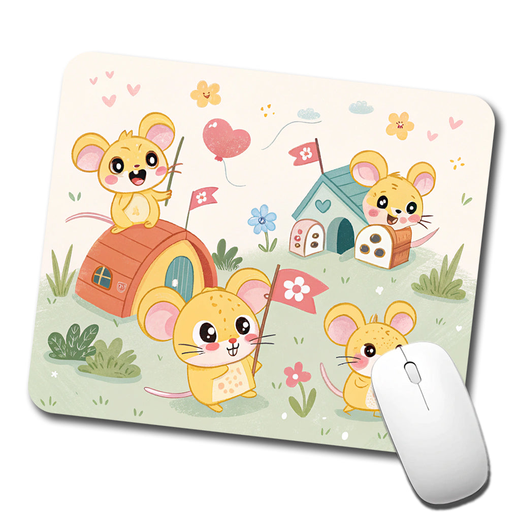 Kawaii Mice Mouse Low Profile Mouse Pad Mat