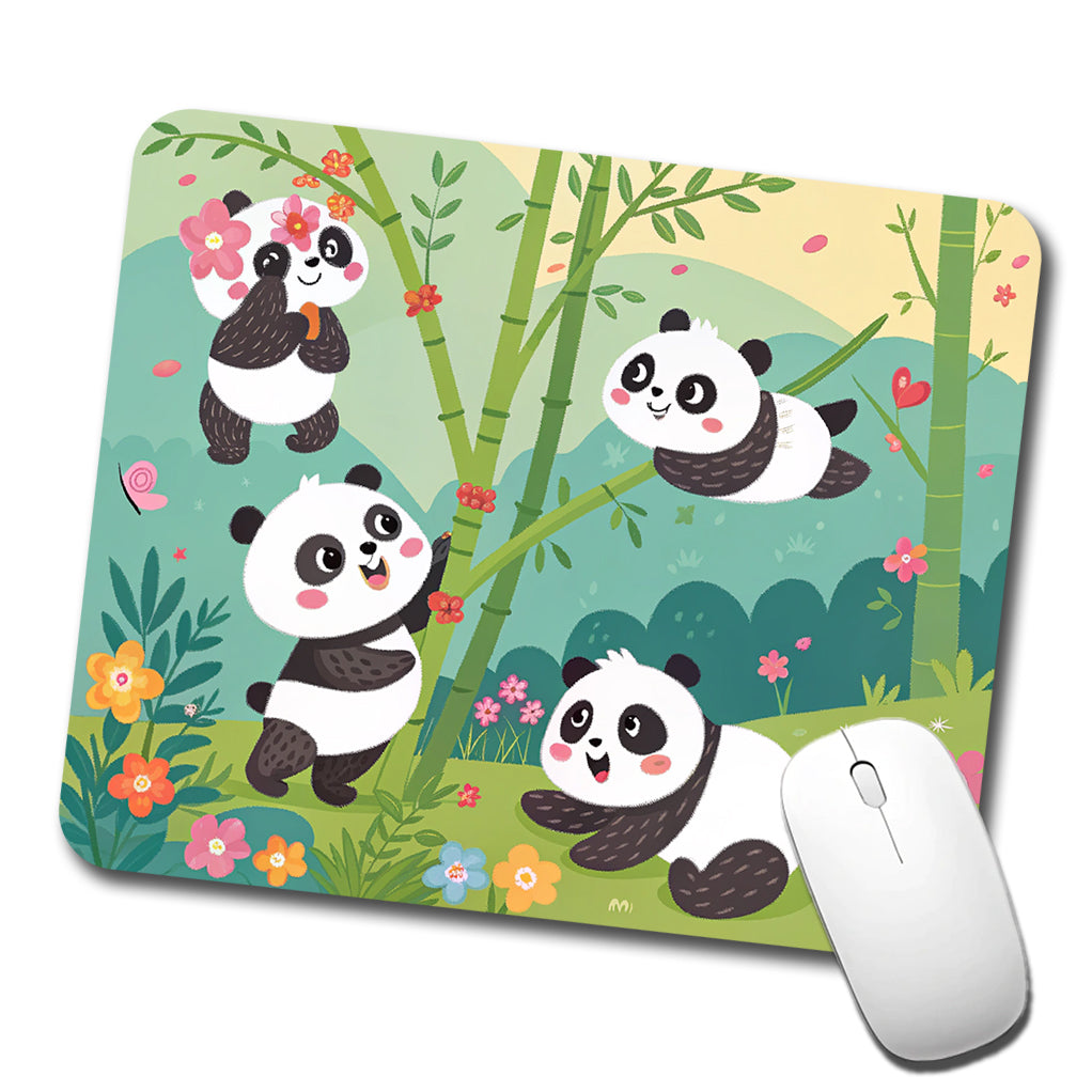 Kawaii Pandas Low Profile Mouse Pad Mat