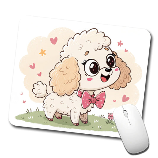 Kawaii Poodle Dog Low Profile Mouse Pad Mat