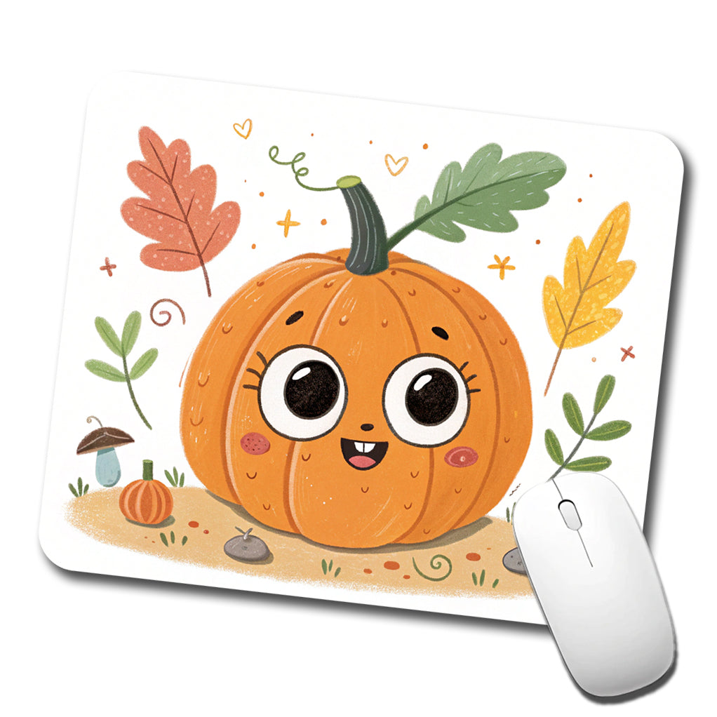 Kawaii Pumpkin Fall Autumn Halloween Low Profile Mouse Pad Mat