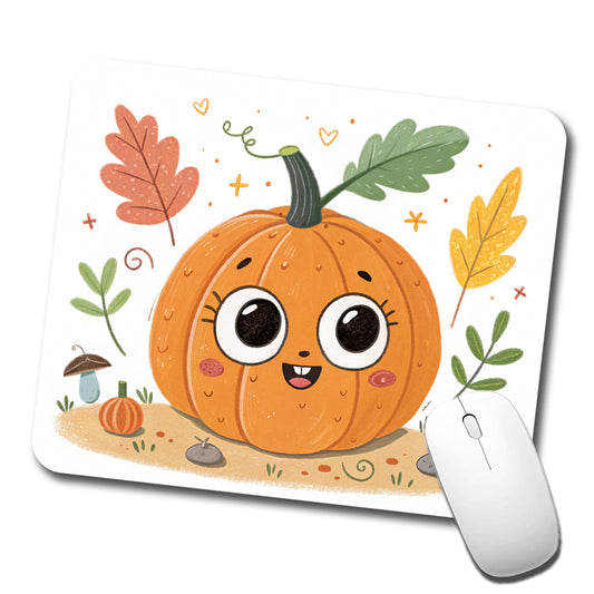 Kawaii Pumpkin Fall Autumn Halloween Low Profile Mouse Pad Mat
